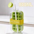 ChillSip Bottle Set – Stylish Water Bottle with Straw & Zero-Contact Ice Cube Tray